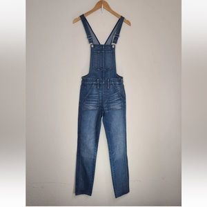 Madewell Skinny Overalls in Kemp Wash Raw Hem Denim H5926 Size XS Womens